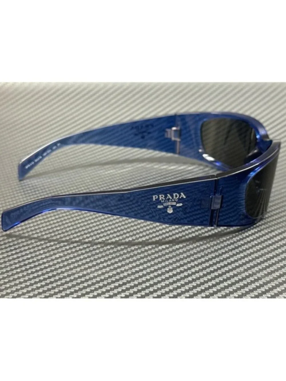 New PRADA Men Transparent Blue Sunglasses 60-18-120